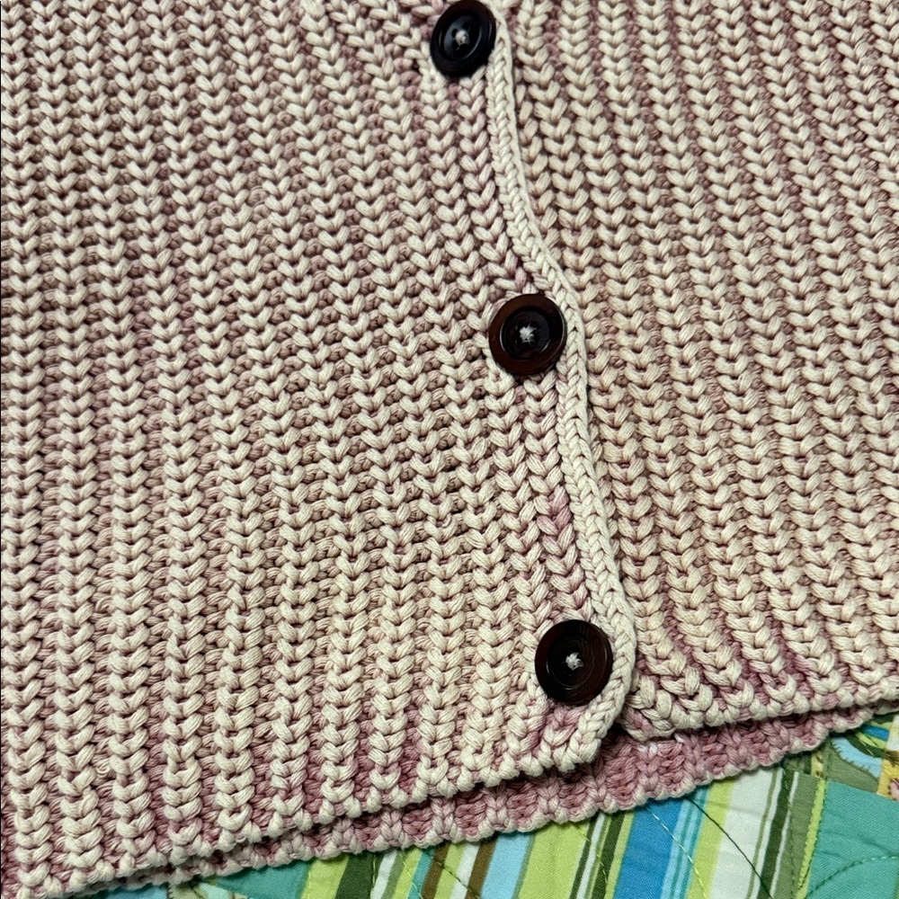 Free People Pink Knit Button-Up Sweater Vest. - Picture 3 of 5